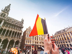 Belgische Flagge in Brüssel