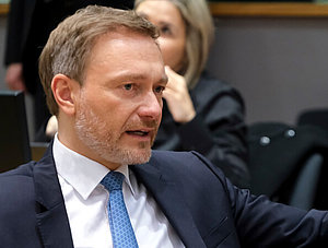 Der deutsche Finanzminister Christian Lindner im M&auml;rz 2022 in Br&uuml;ssel