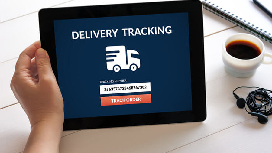 Paket-Tracking auf Tablet