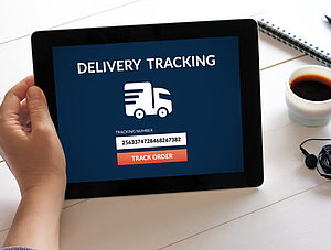 Paket-Tracking auf Tablet