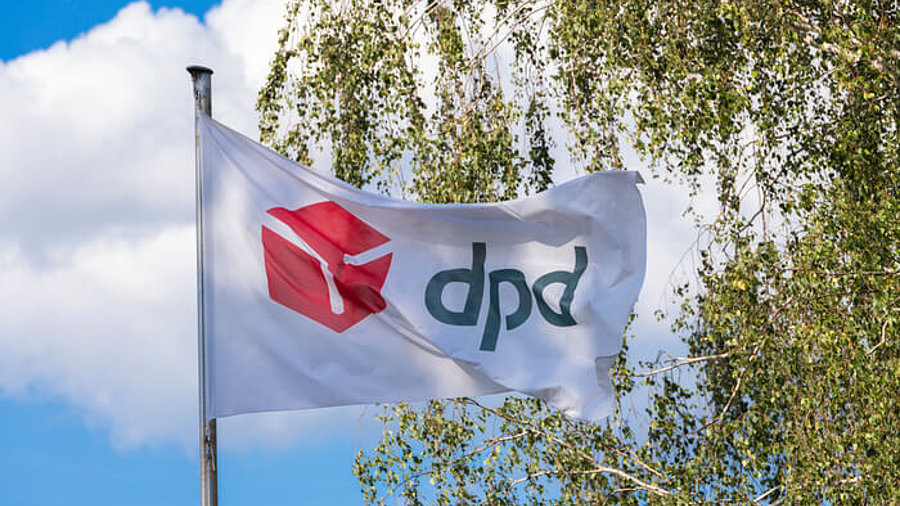 DPD Fahne mit Logo