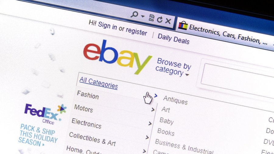 Kategorie-Auswahl auf Ebay-Website