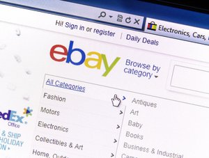 Kategorie-Auswahl auf Ebay-Website