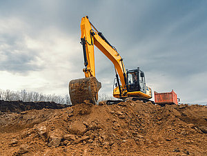 Bagger auf einer Baustelle