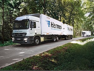 Hermes Lkw im Wald