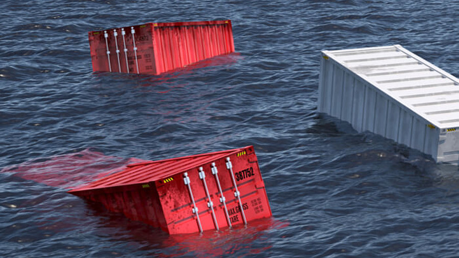 Container treiben im Meer