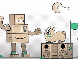 Karton-Roboter Amazon