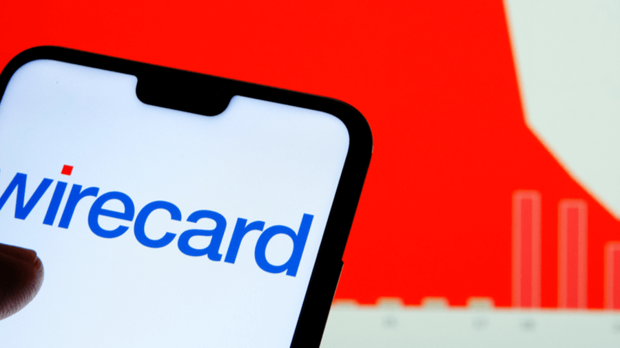 Wirecard-Logo mit Aktienkurs