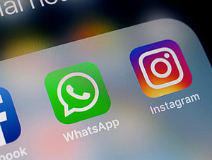 Apps der Facebook-Dienste Facebook, WhatsApp und Instagram