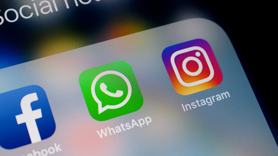 Apps der Facebook-Dienste Facebook, WhatsApp und Instagram