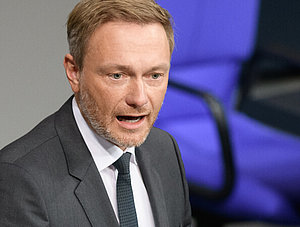 Christian Lindner im Deutschen Bundestag in Berlin