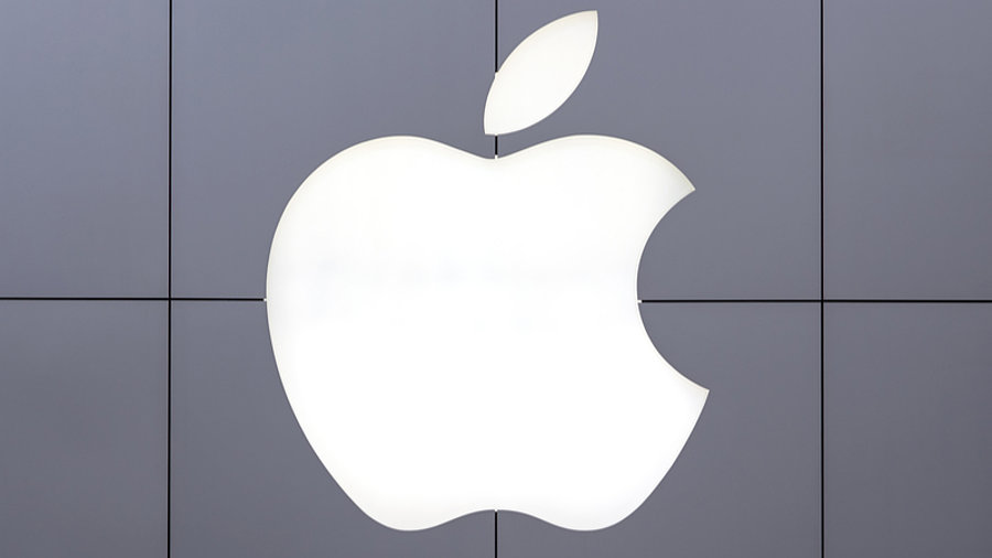 Apple Logo auf grauem Grund