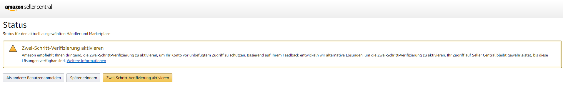 Zwei-Schritt-Verifikation Amazon