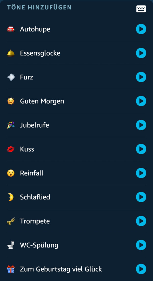 Amazon: Geräusche in der Alexa-App 