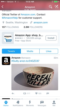 Tweet Amazon Cereal killer