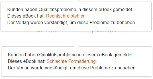 Warnhinweise bei E-Books bei Amazon