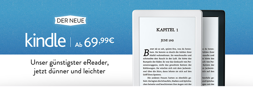 Screenshot, Neue Kindle-Banner von Amazon