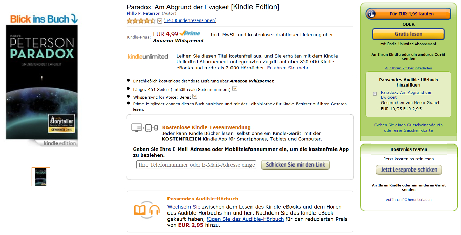 Screenshot Amazon Kindle E-Book Detailseite alt 