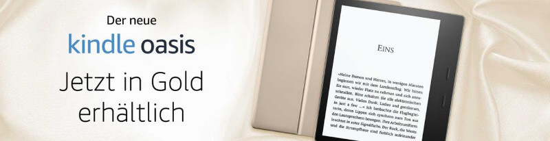 Amazon-Banner für den neuen Kindle Oasis in Gold