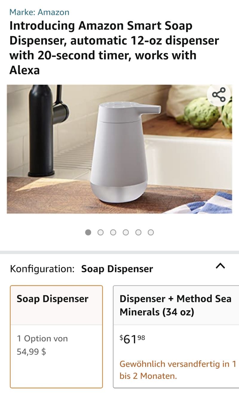 Amazon: Neuer Seifenspender mit Alexa-Funktion