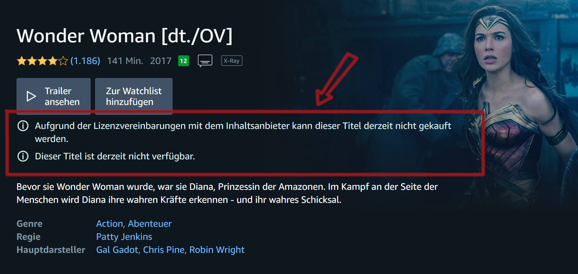 Screenshot von Amazon Video: Desktop-Version