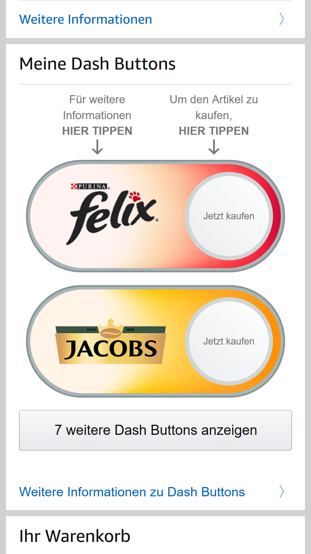 Virtual Dash Button