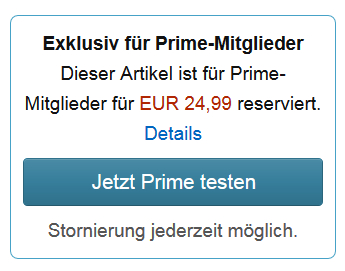 Amazon: Hinweis Exklusiv für Prime-Mitglieder