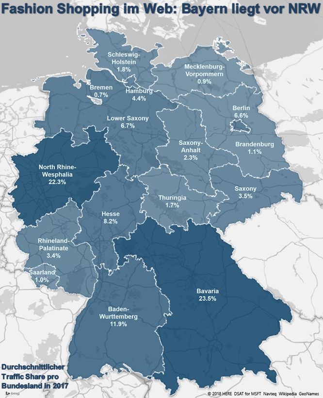 Fashion-Shopping in deutschen Bundesländern