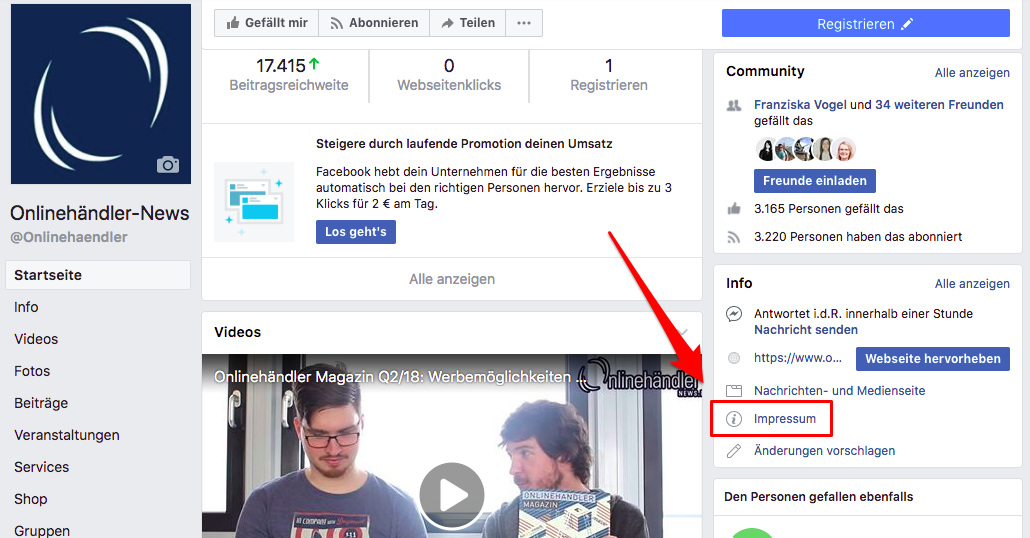 Facebook Impressum