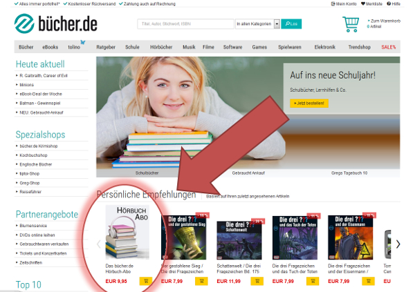 Screenshot Bücher.de