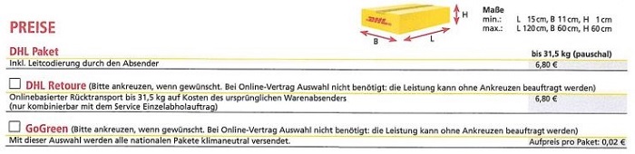 DHL Preisanpassung 