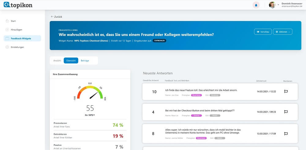 Backend des Marktforschungstools / © Topikon