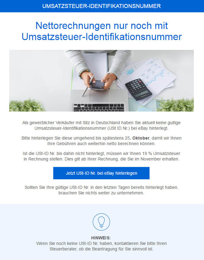 Gefälschte Ebay-Mail