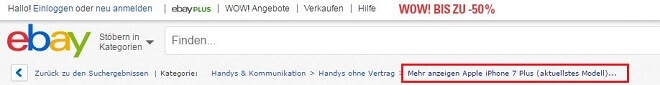 Ebay Link mehr anzeigen