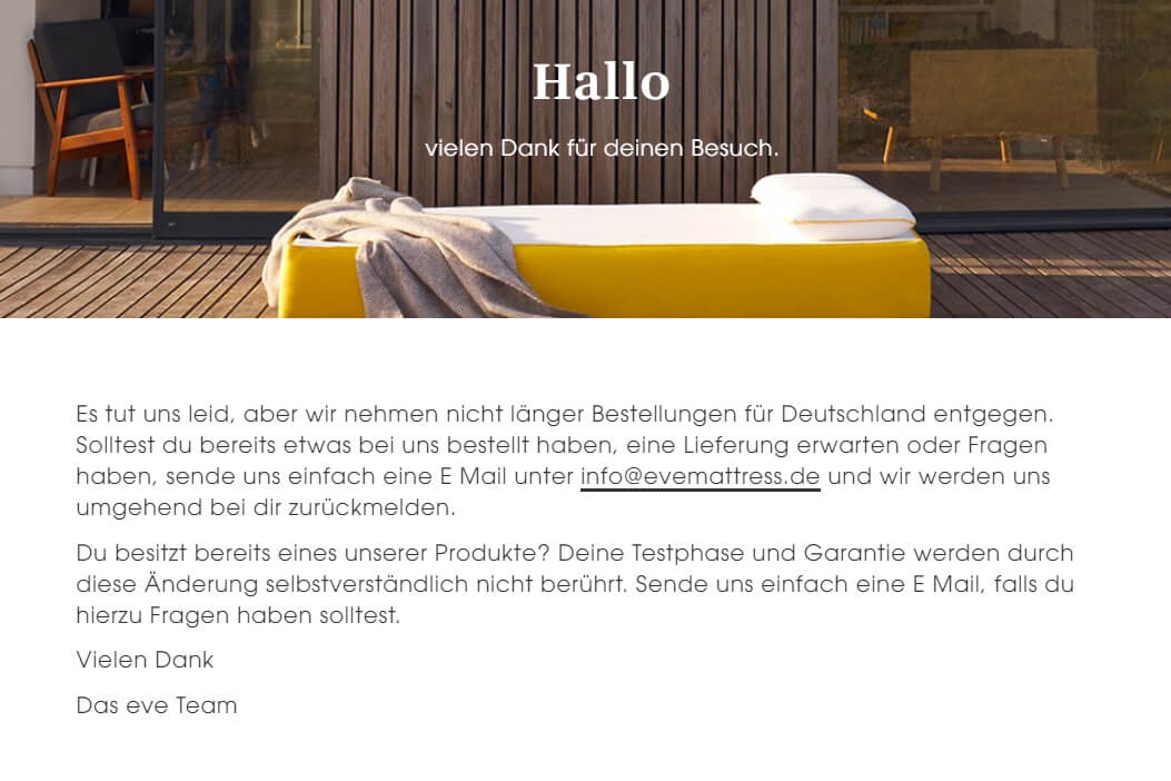 Screenshot Eve Website Deutschland