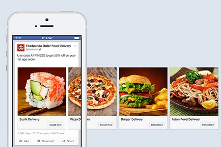 Facebook Carousel Ad von Foodpanda