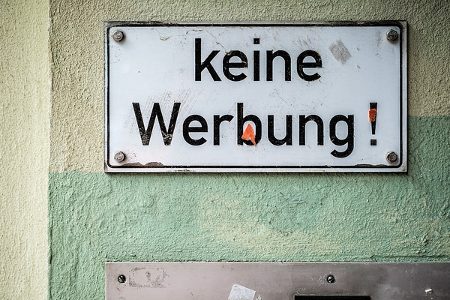 Schild: Keine Werbung