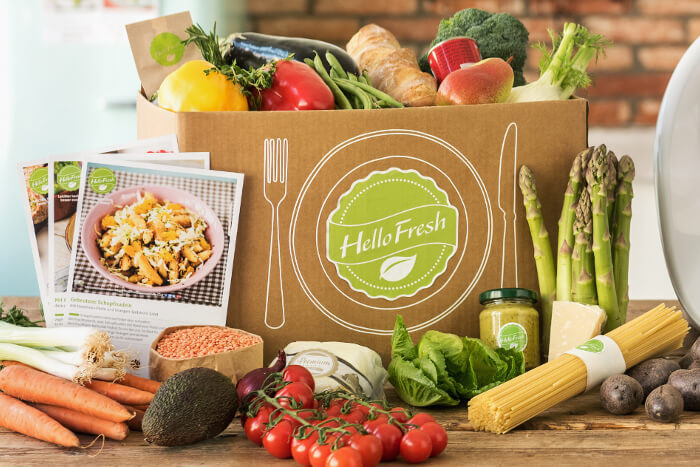 HelloFresh Pressefoto mit Kochbox