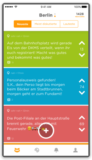 Screenshot Jodel-Posts