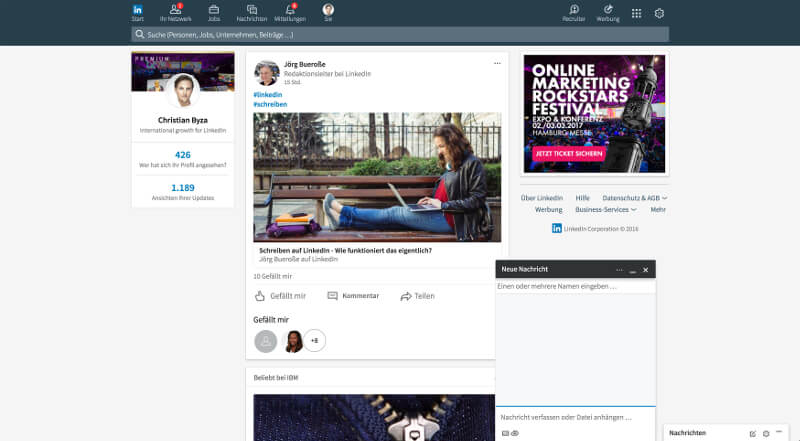 Bild: Neues Design von LinkedIn