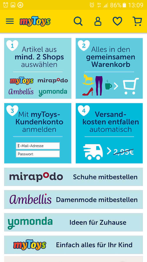 Screenshot MyToys-App 