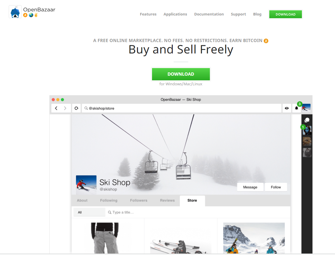 Screenshot OpenBazaar