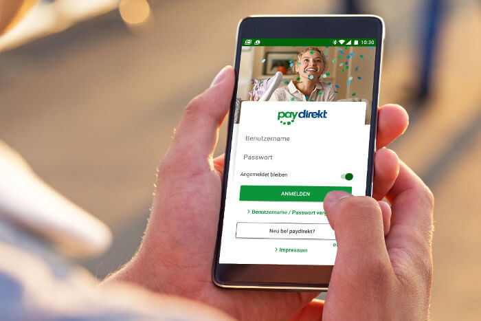 Paydirekt-Logo auf einem Smartphone