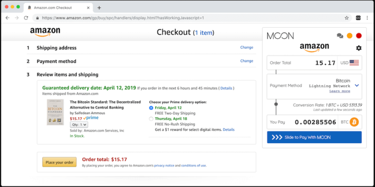 Moon-Zahlung bei Amazon