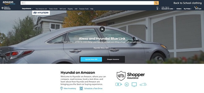 Digitaler Showroom von Hyundai bei Amazon