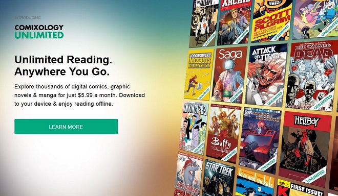 Comixology Unlimited-Homepage