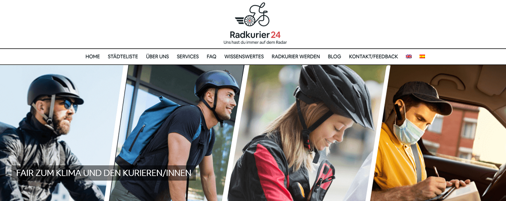 Screenshot Startseite / Radkurier24.com