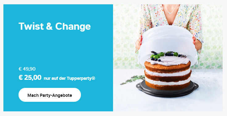 Screenshot eines Produkts von der Tupperware Website