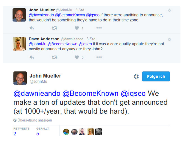 Screenshot: Tweet von John Müller