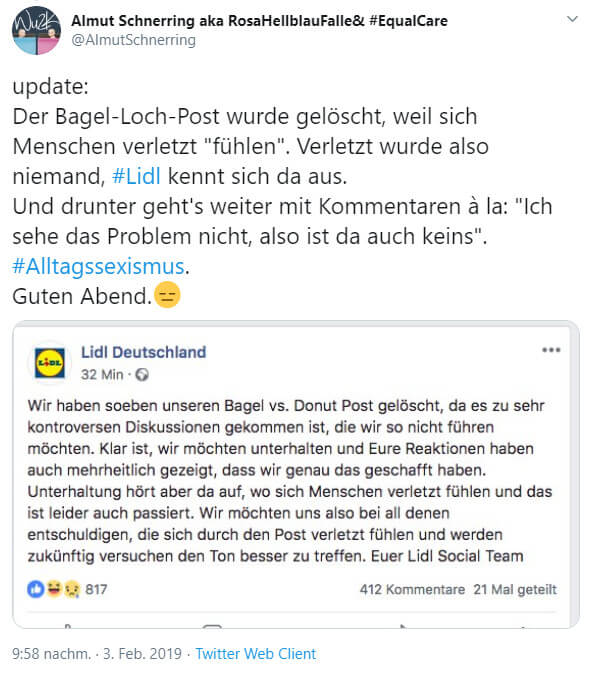 Werbung Sexismus Screenshot Twitter AlmutSchnerring